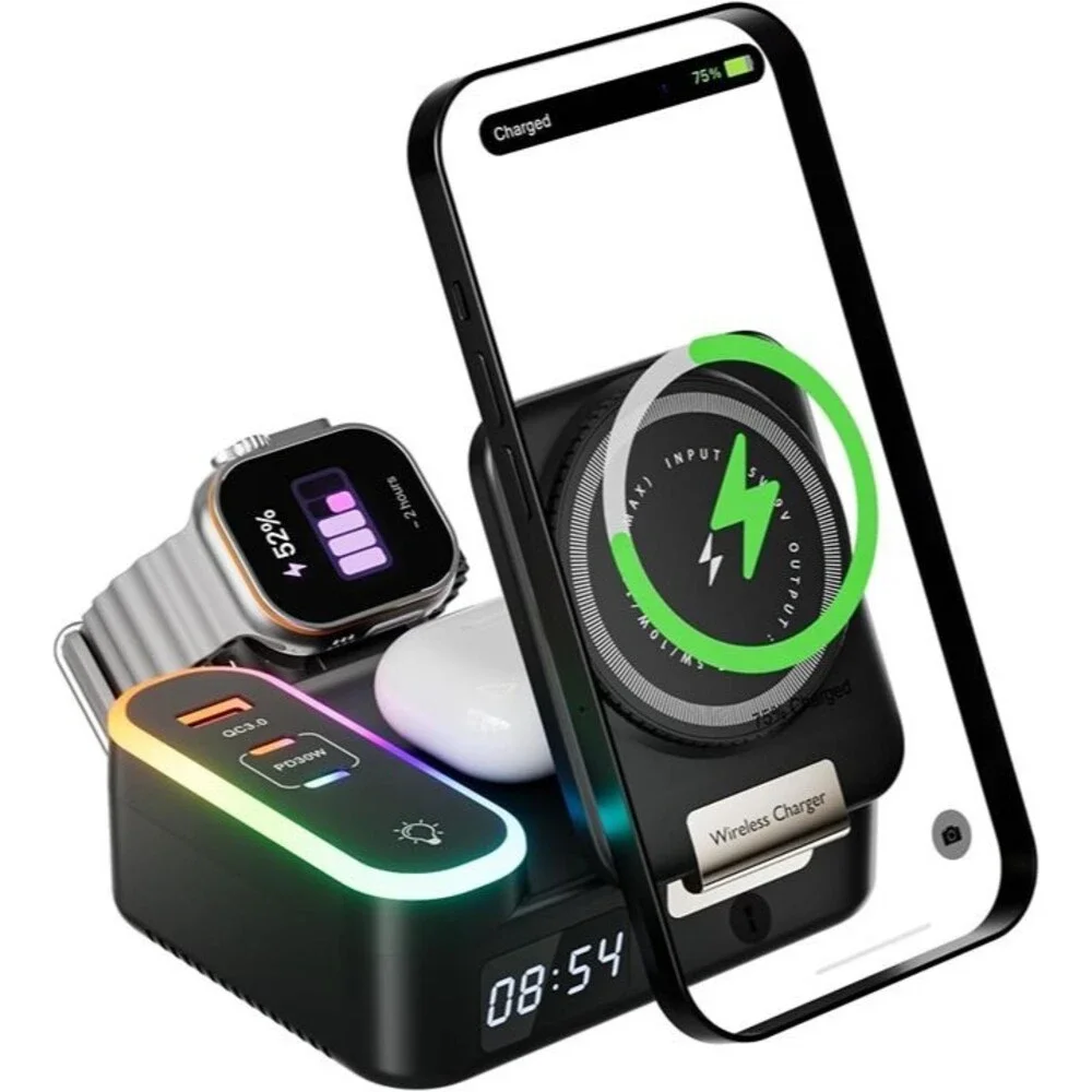 65W 8-in-1 Foldable Wireless Charging Station
